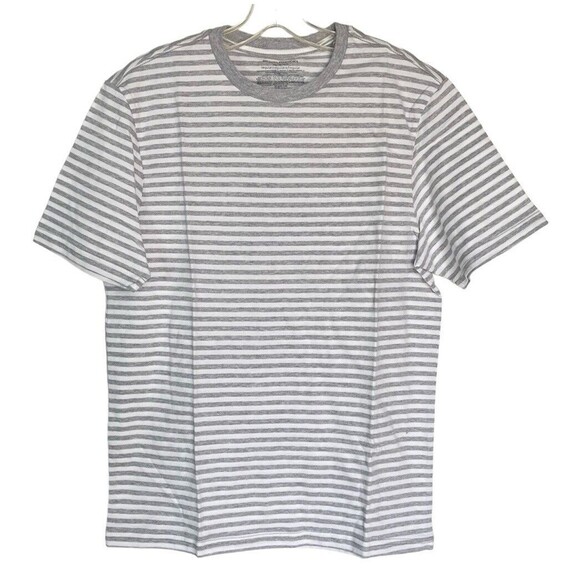 Amazon Essential Other - New Men T Shirt XS Stripes Crewneck Tee Gray Short Sleeve